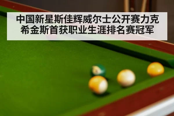 中国新星斯佳辉威尔士公开赛力克希金斯首获职业生涯排名赛冠军